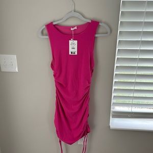 Pink Beach Boutique Rouched tie dress Size Med